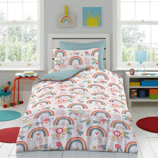 Dekbedovertrek Rainbow Girls - microvezel - eenpersoons - Regenboog dekbed - geschikt voor 140 x 200 cm