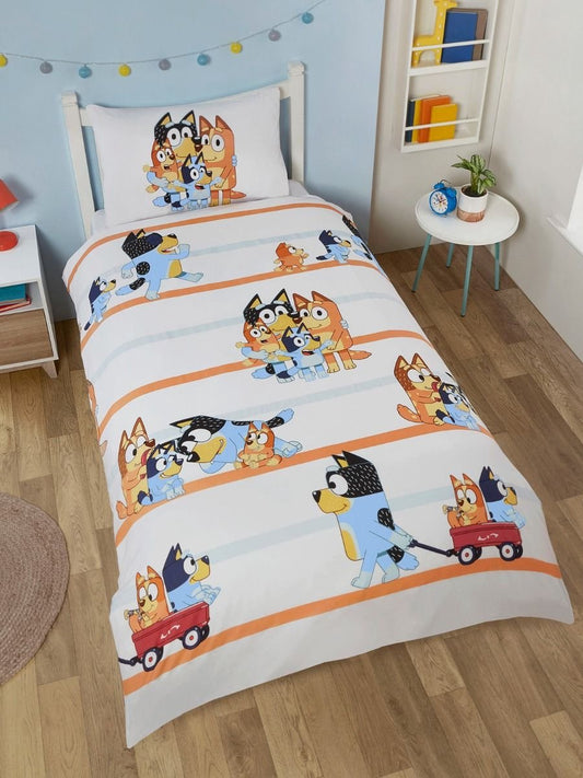 Bluey Familie | Eenpersoons Dekbedovertrek en kussensloopset