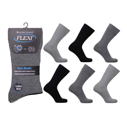 HEREN FLEXI TOP SOKKEN 3 PACK DONKER ASSORTIMENT